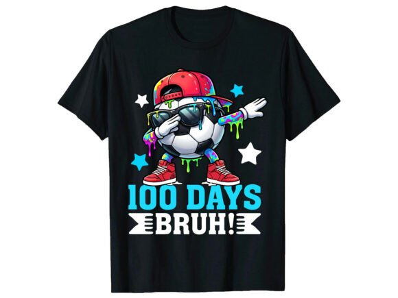 100 Days Bruh School Soccer T-Shirt: Dynamic T-Shirt Designs for Bold Brand Graphics