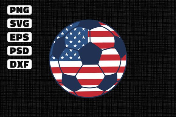 American Flag Soccer Ball Clipart for Graphics & T-Shirt Designs