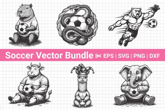 Animal Soccer Sports Vector SVG Bundle: T-Shirt Designs Meet Blog Graphics
