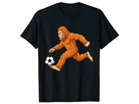 Bigfoot Playing Soccer T-Shirt – Bold Graphics for Unique T-Shirt Designs