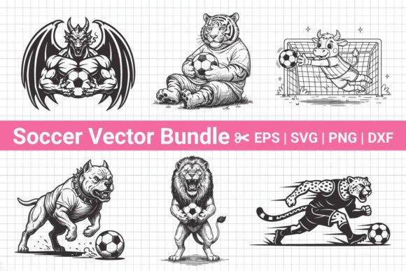 Dragon, Tiger, Lion, Dog, Soccer SVG Graphics for T-Shirt Designs & Crafting Projects