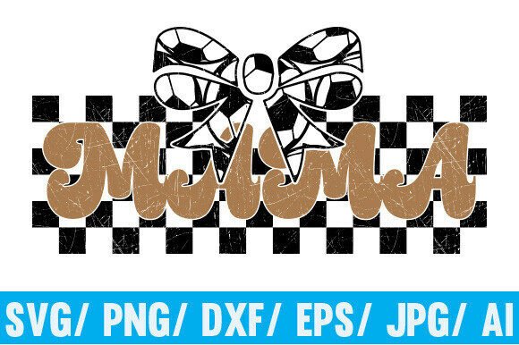 Retro Soccer Mama PNG Checkered, SVG for T-Shirt Designs & Craft Graphics