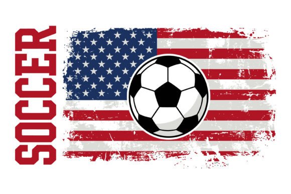 Soccer American Flag Grunge Ball SVG Graphics for Bold T-Shirt Designs