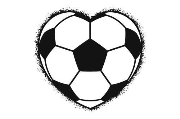 Soccer Ball Heart Shape Design: A Creative Graphic for T-Shirt and Blog Visuals