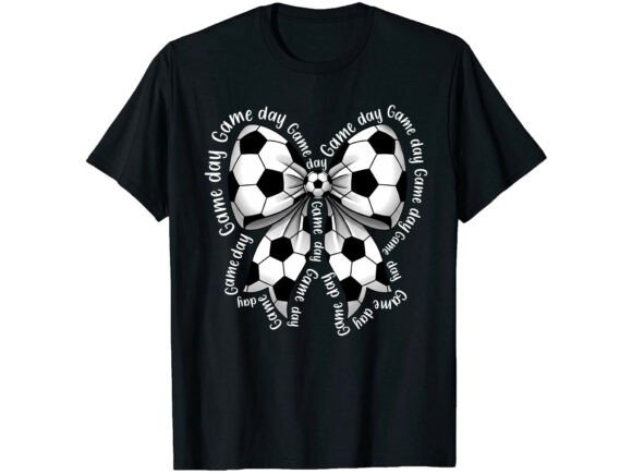 Soccer Game Day Bow T-Shirt: Bold Graphics for Sports-Themed Content Design