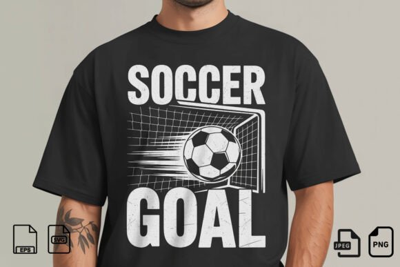 Soccer Goal Typography PNG Design: Dynamic Graphics for Bold T-Shirt Branding