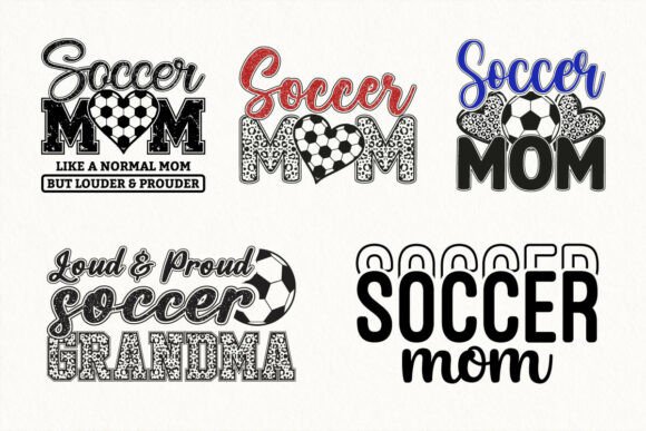 Soccer Mom Svg Bundle, Leopard Mom Svg Graphics for T-Shirt Designs